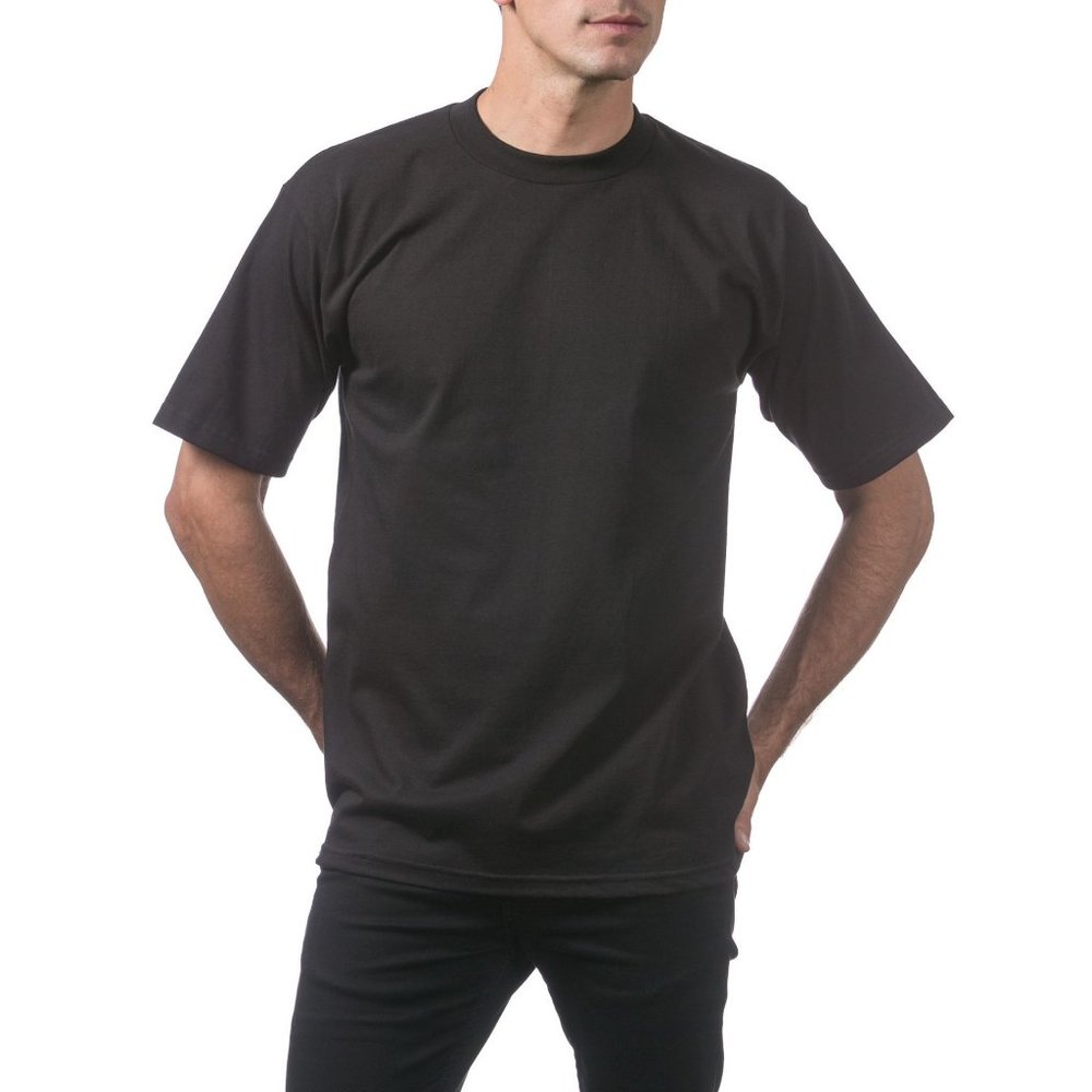Pro Club Black Men's Heavyweight 100% Cotton Short Sleeve Crew Neck T-Shirt XL